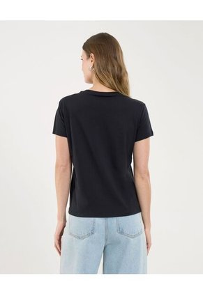 Camiseta Para Mujer Manga Corta Cuello Redondo Color Negro Marca Ostu #40092248