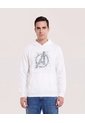 Buzo Hoodie Estampado Avengers  Para Hombre Crema Ostu de Ostu