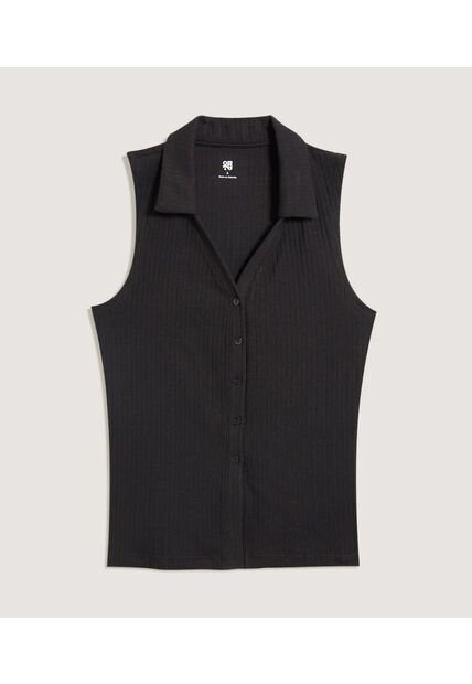 Chaleco Para Mujer Punto Color Negro Marca Ostu #40250033