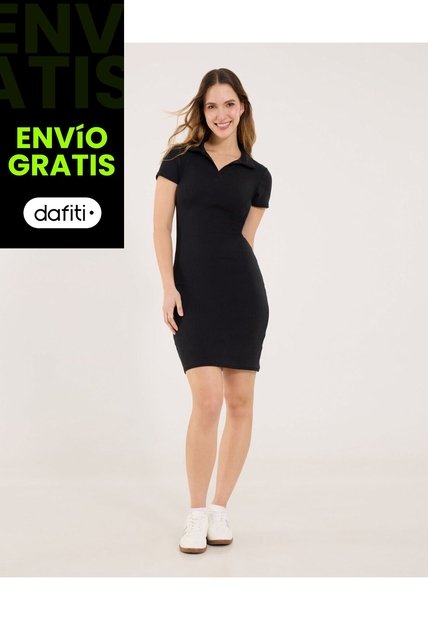 Vestido Para Mujer M/C Corto Color Negro Marca Ostu #40170346