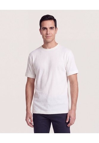 Camiseta Regular Tricot  Para Hombre Crema Ostu Ostu