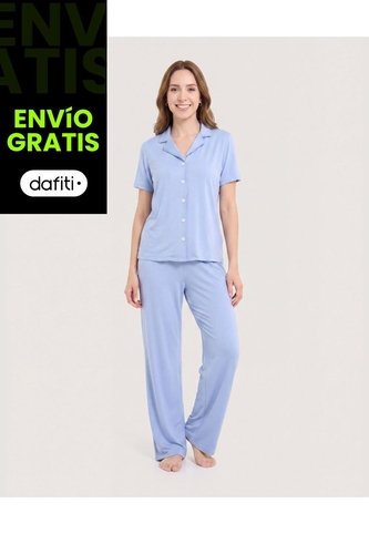 Pijama Resort Relax  Para Mujer Azul Ostu Ostu