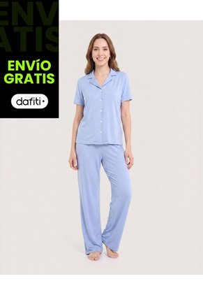 Pijama Resort Relax Para Mujer Azul Ostu