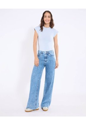 Body Manga Corta  Para Mujer Azul Ostu