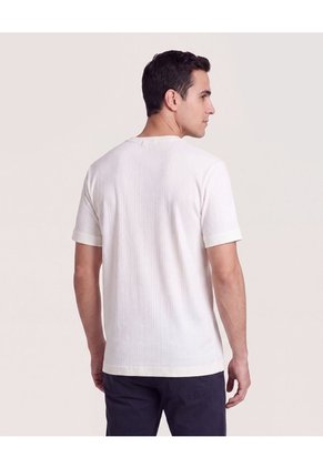 Camiseta Regular Tricot  Para Hombre Crema Ostu