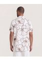 Camisa Resort Estampada  Para Hombre Beige Ostu de Ostu