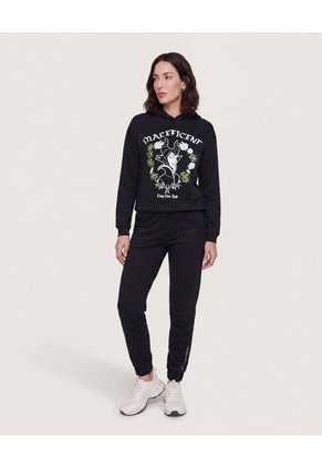 Hoodie Maléfica Dark Roses Para Mujer Negro Ostu