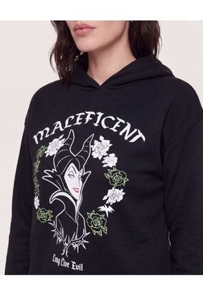 Hoodie Maléfica Dark Roses Para Mujer Negro Ostu