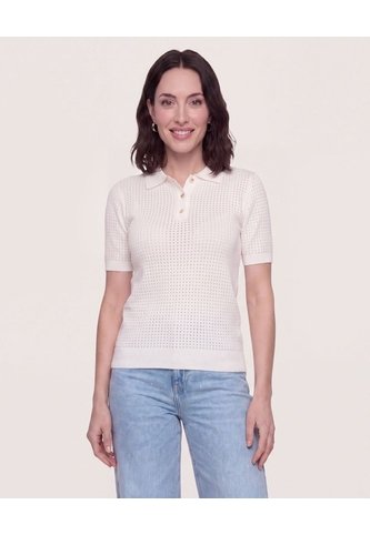 Polo Tejida Aura Natural  Para Mujer Crema Ostu Ostu