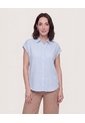 Camisa Manga Corta  Para Mujer Azul Ostu de Ostu