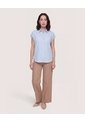 Camisa Manga Corta  Para Mujer Azul Ostu de Ostu
