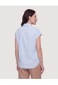 Camisa Manga Corta  Para Mujer Azul Ostu de Ostu