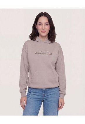 Buzo  Para Mujer Hoodie Color Beige Marca Ostu #40068219