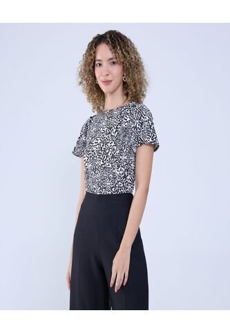 Camiseta Para Mujer Manga Corta Color Negro Marca Ostu #40092225 Ostu