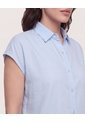 Camisa Manga Corta  Para Mujer Azul Ostu de Ostu
