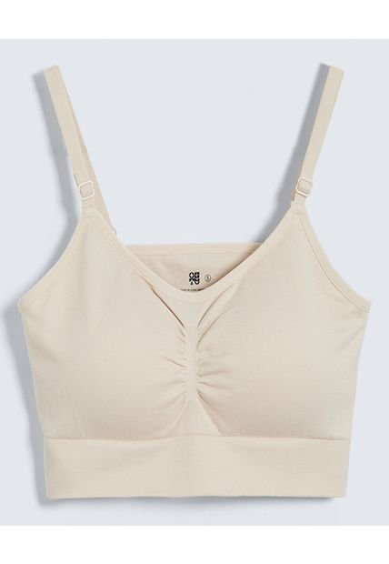 Top Para Mujer Seamless Con Copas Color Beige Marca Ostu #40220400