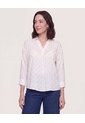 Blusa Fluid Manga 3/4  Para Mujer Café Ostu de Ostu