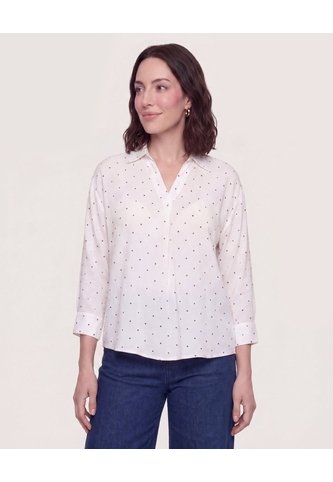 Blusa Fluid Manga 3/4  Para Mujer Café Ostu Ostu