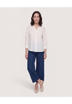 Blusa Fluid Manga 3/4  Para Mujer Café Ostu