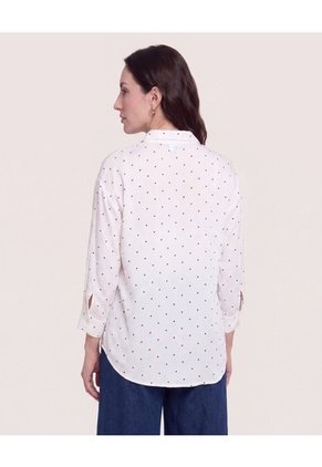 Blusa Fluid Manga 3/4  Para Mujer Café Ostu