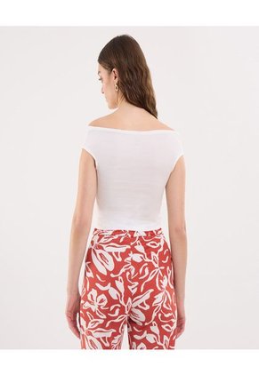 Camiseta Para Mujer Manga Sisa Cuello V Color Crudo Marca Ostu #40092468