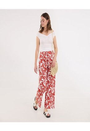 Camiseta Para Mujer Manga Sisa Cuello V Color Crudo Marca Ostu #40092468