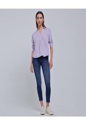 Camisa Para Mujer Manga Larga Color Lila Marca Ostu #40010219