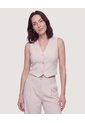 Chaleco Punto Modern  Para Mujer Beige Ostu de Ostu