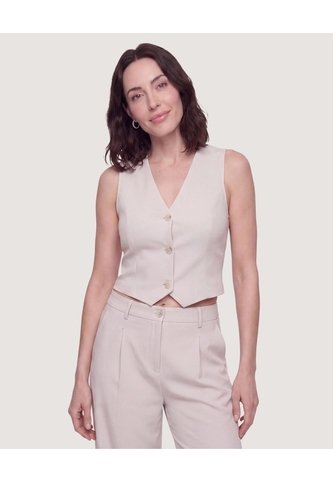 Chaleco Punto Modern  Para Mujer Beige Ostu Ostu