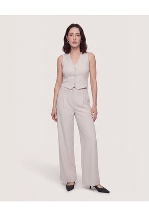 Chaleco Punto Modern  Para Mujer Beige Ostu