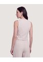 Chaleco Punto Modern  Para Mujer Beige Ostu de Ostu