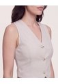 Chaleco Punto Modern  Para Mujer Beige Ostu de Ostu