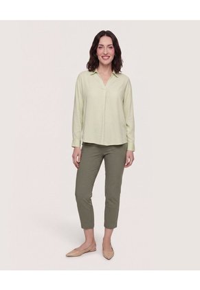 Pantalón Basico Capri  Para Mujer Verde Ostu