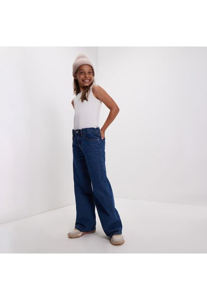 Jean Para Niña Wide-Leg Color Azul  Marca Ostu #90160063