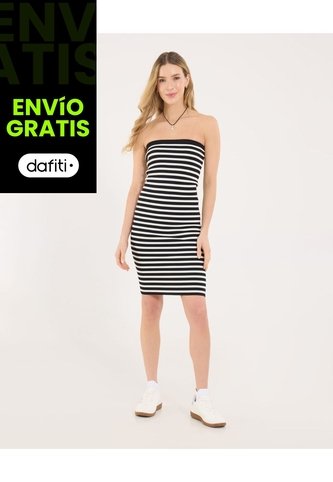 Vestido Para Mujer M/Sisa Medio Color Negro Marca Ostu #40170334 Ostu