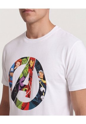 Camiseta Avengers Circle Art Para Hombre Crema Ostu