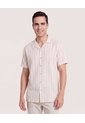 Camisa Resort De Manga Corta  Para Hombre Crema Ostu de Ostu