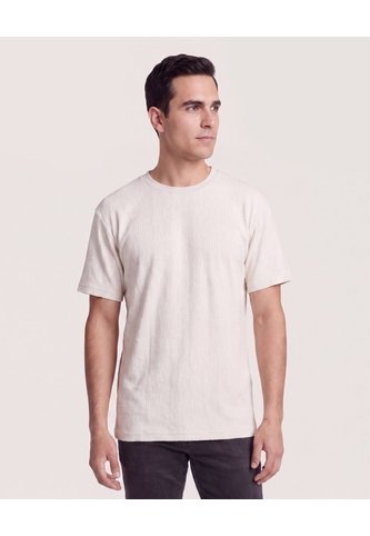 Camiseta Regular Texturizada  Para Hombre Gris Ostu Ostu