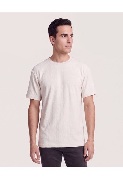 Camiseta Regular Texturizada  Para Hombre Gris Ostu