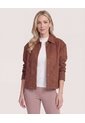 Chaqueta Con Bolsillos  Para Mujer Café Ostu de Ostu