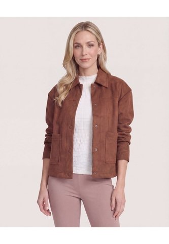 Chaqueta Con Bolsillos  Para Mujer Café Ostu Ostu