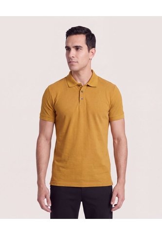 Polo Basica  Para Hombre Mostaza Ostu Ostu