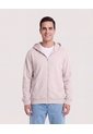 Buzo Hoodie Con Cremallera  Para Hombre Beige Ostu de Ostu