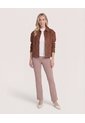 Chaqueta Con Bolsillos  Para Mujer Café Ostu de Ostu