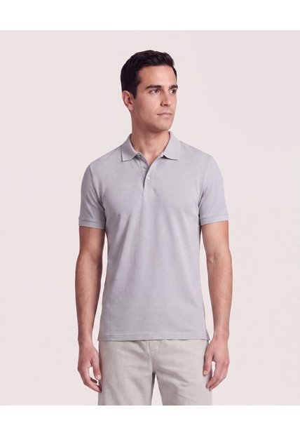 Polo Basica  Para Hombre Gris Ostu