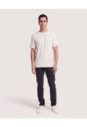 Camiseta Regular Texturizada Para Hombre Gris Ostu