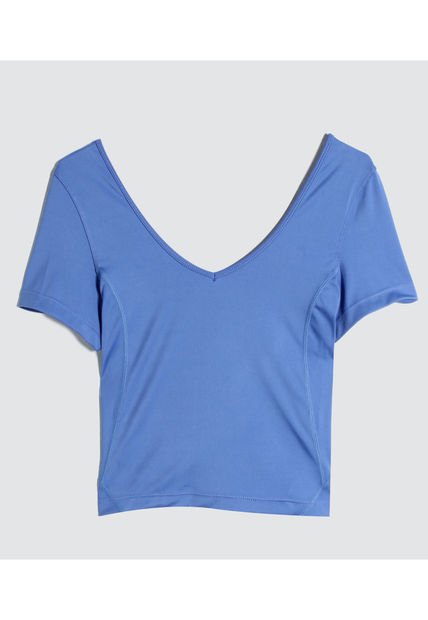Crop Top Para Mujer Manga Corta Color Azul  Marca Ostu #40091899