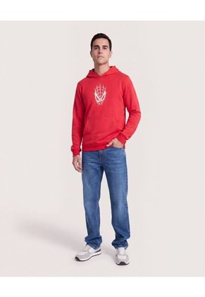 Buzo Hoodie Spiderman Telaraña  Para Hombre Rojo Ostu