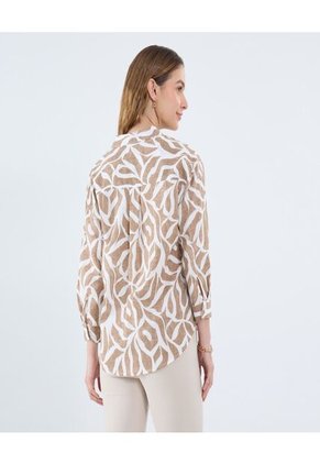 Camisa Para Mujer Manga 3/4 Color Hueso Marca Ostu #40010299