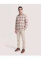 Camisa Leñadora  Para Hombre Beige Ostu de Ostu
